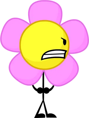 Unhappy Flower Cartoon PNG image