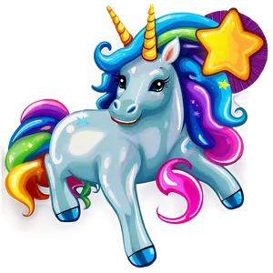 Unicorn And Stars Clipart PNG 06262024