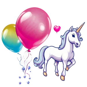 Unicorn Balloon Clipart PNG 06262024 PNG