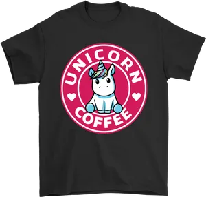 Unicorn Coffee Logo Tshirt Design PNG image