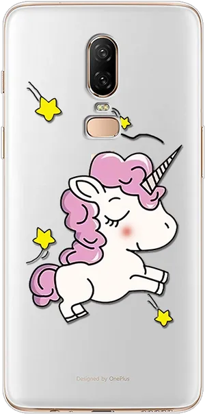 Unicorn Design One Plus Phone Back Cover PNG image