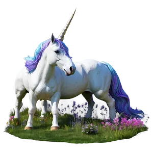 Unicorn Fantasy Landscape PNG Lhc98