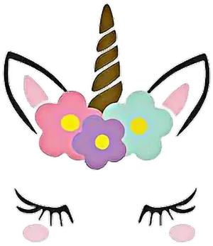 Unicorn Floral Fantasy Illustration PNG image