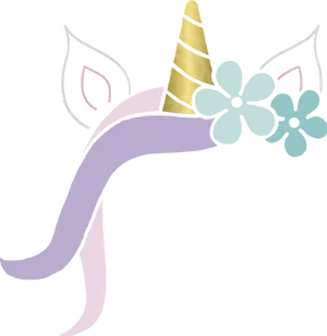 Unicorn Floral Headpiece Graphic PNG image