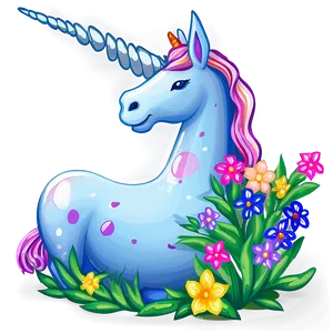 Unicorn Flowers Clipart PNG 9 PNG