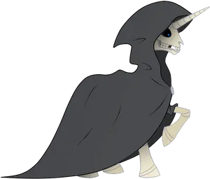 Unicorn Grim Reaper Cartoon PNG image