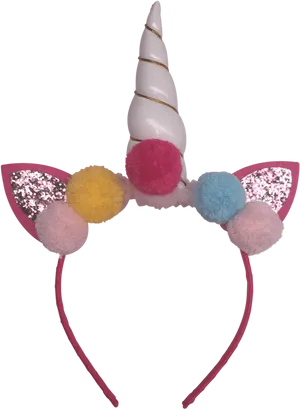 Unicorn Headbandwith Pom Pomsand Ears