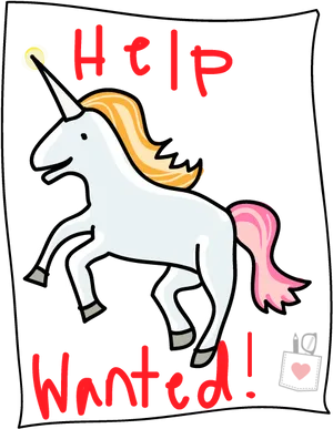 Unicorn Help Wanted Poster PNG image