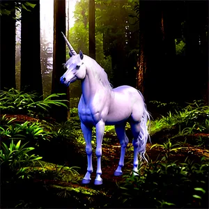 Unicorn In Forest PNG 24