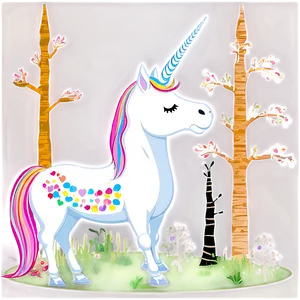 Unicorn In Forest PNG Nel