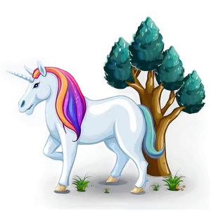 Unicorn In Forest PNG Onn