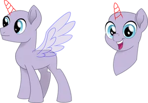 Unicorn Pegasus Pony Twins PNG