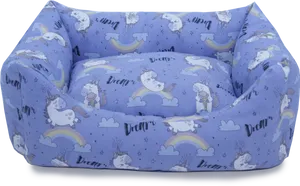 Unicorn Themed Cat Bed PNG image