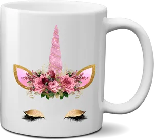 Unicorn Themed Mug Design PNG image