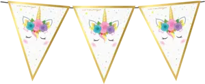 Unicorn Themed Party Banner Design PNG image