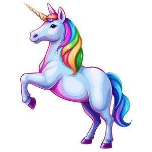 Unicorn With Rainbow Clipart PNG 06262024