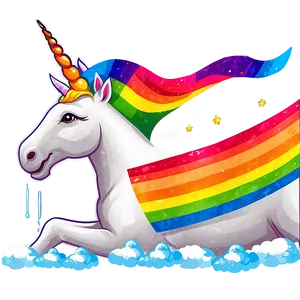 Unicorn With Rainbow Clipart PNG Nbp41 PNG
