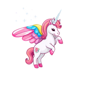 Unicorn With Wings Clipart PNG Wwm75 PNG