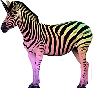 Unicorn Zebra_ Hybrid_ Illustration PNG image