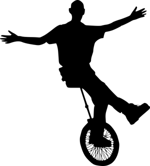 Unicyclist Silhouette Balance Performance PNG
