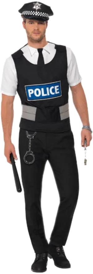 Uniformed Police Officer Standing PNG