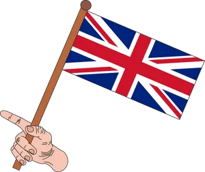 Union Jack Flagin Hand PNG image