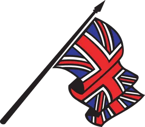 Union Jack Flagon Pole Illustration PNG image