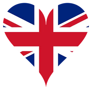 Union Jack Heart Shape