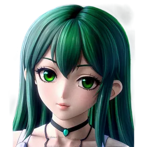 Unique Anime Character: Green Hair Png Download Oxj PNG image