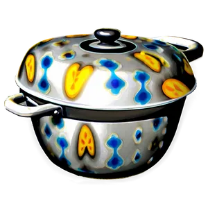 Unique Patterned Cooking Pot PNG 06122024