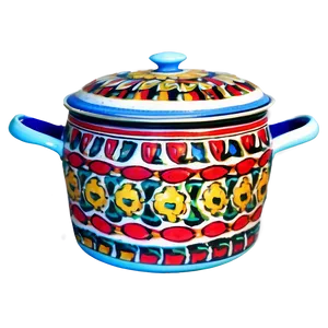 Unique Patterned Cooking Pot PNG 06122024 PNG