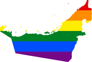 United Arab Emirates Mapin Rainbow Colors PNG