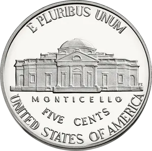 United States Nickel Reverse PNG image