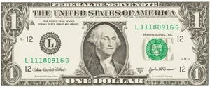 United States One Dollar Bill PNG image