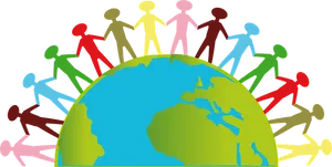 Unity Across Globe Illustration PNG image