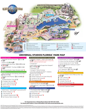 Universal Studios Florida Park Map PNG image