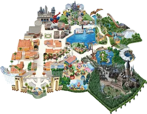 Universal Studios Theme Park Illustration PNG image