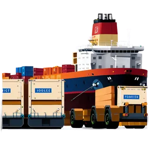 Unloading Cargo Ship Png 06122024 PNG image