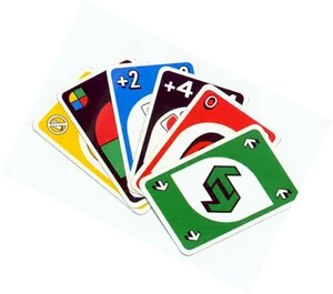Uno Action Cards Fanned Out PNG image
