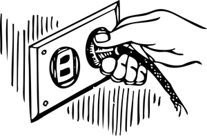 Unplugging Electrical Cord PNG