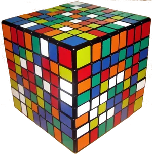 Unsolved Large Rubik Cube PNG image