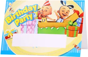 Upin_ Ipin_ Birthday_ Party_ Invitation PNG image