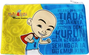 Upin Ipin Character Pencil Case PNG image