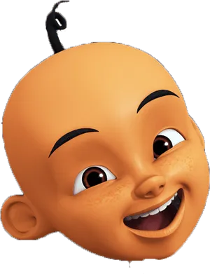 Upin Smiling Portrait PNG image