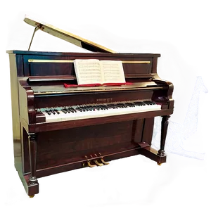 Upright Piano In Music Room Setting Png Dxn6 PNG image