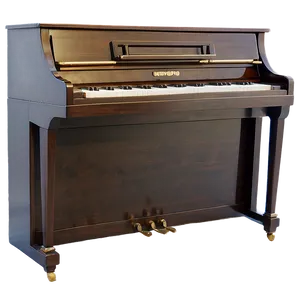 Upright Piano With Brass Pedals PNG 06272024