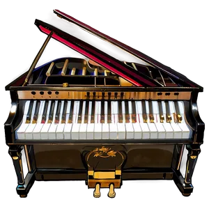 Upright Piano With Brass Pedals PNG 90
