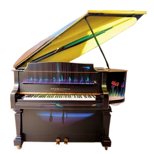 Upright Piano With Custom Paint Job PNG 06272024 PNG