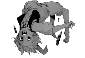 Upside Down Anime Character PNG image