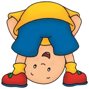Upside Down Caillou Cartoon PNG image